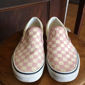 Pink and white check vans